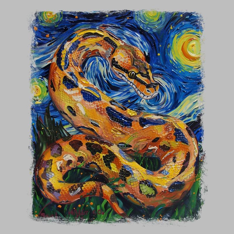 Peinture de nuit étoilée de serpent de python royal