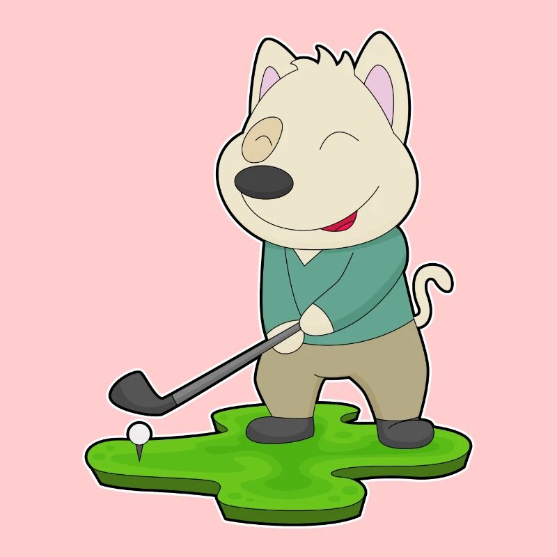 Hund Golf Golfschläger