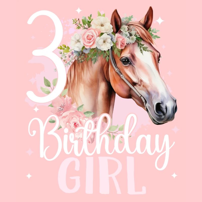 Geburtstag 3 Mädchen Pferd Reiten Stall Mädchen Dr