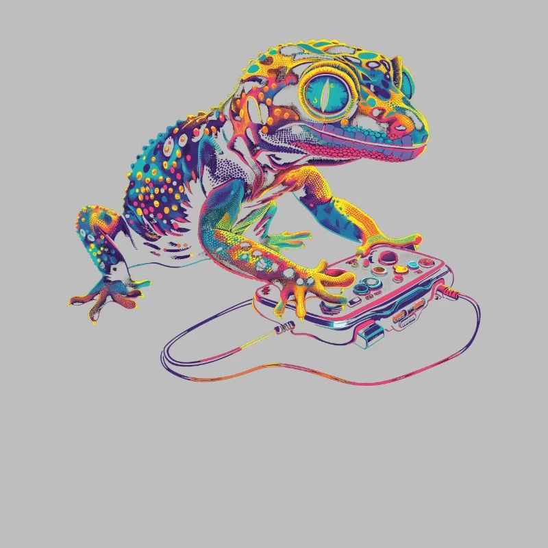 Leopard Gecko Eidechse Gaming Controller Popart