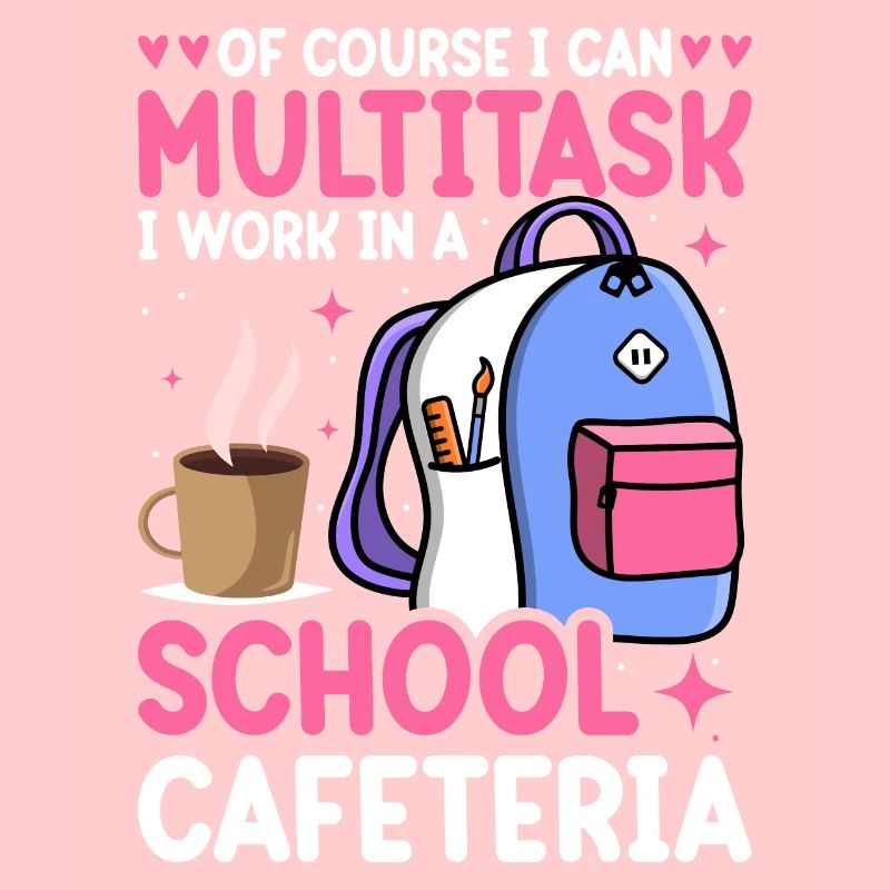 Cafeteria Mitarbeiterin Mittagessen Dame Multitask