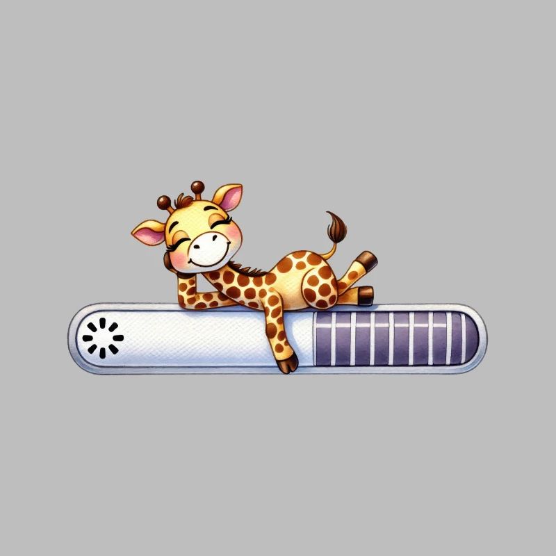Cute giraffe relaxing on loading beam