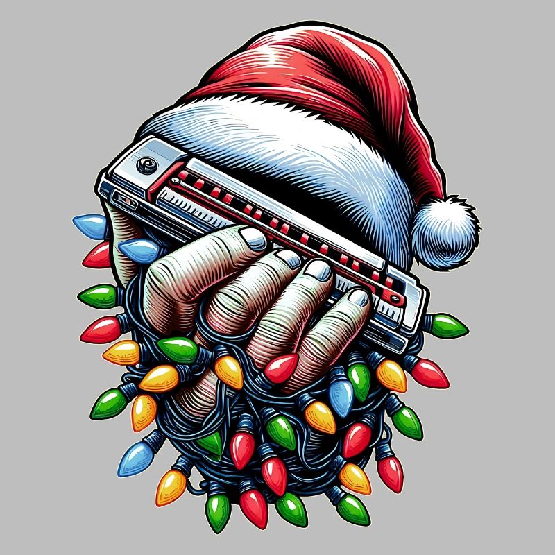 Harmonica Harmonica Player Santa Hat