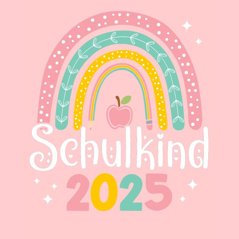 Schulkind 2025 Regenbogen Mädchen Einschulung 2025