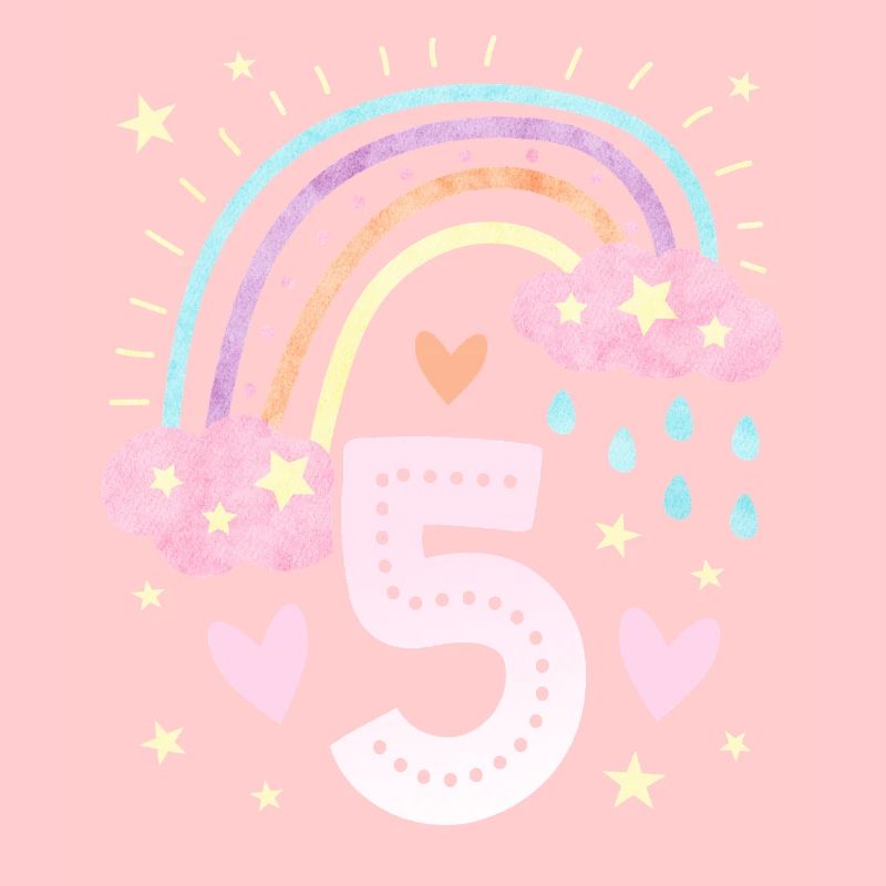 Geburtstag 5 Mädchen Regenbogen Fee Fünfter 5