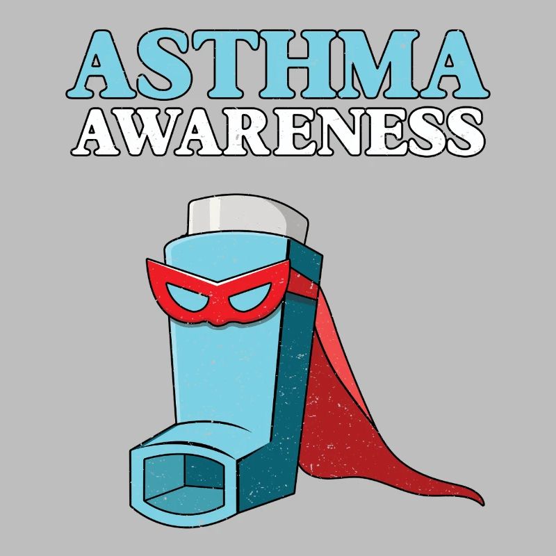 Asthma Bewusstsein Superheld Inhalator Motiv