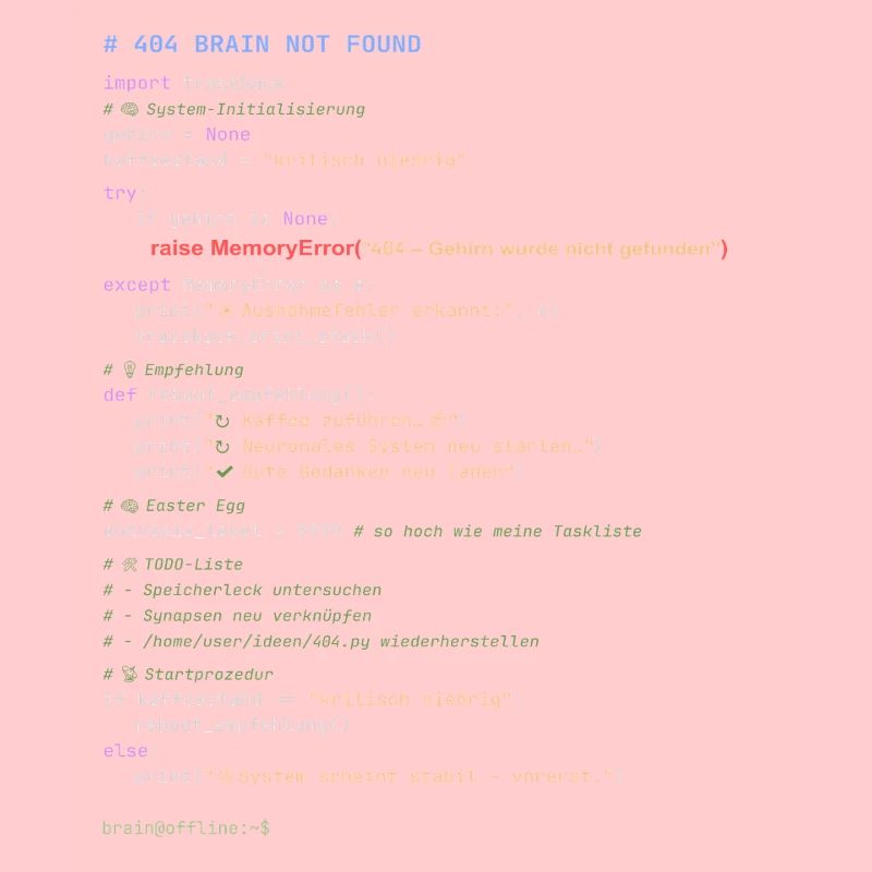 404 Brain Not Found Python Code