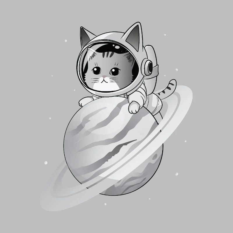 Chat de l’espace avec planète