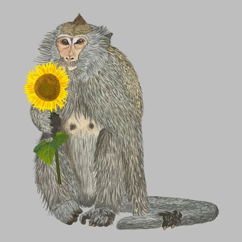 Affe Sonnenblume Makake