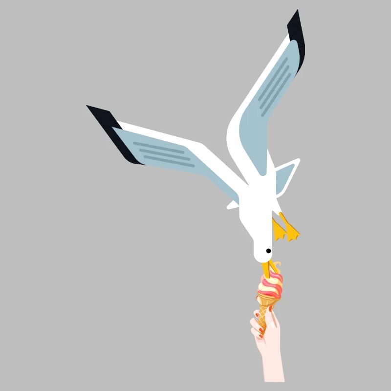 Möwe Eis Geschenk Vogel Dieb