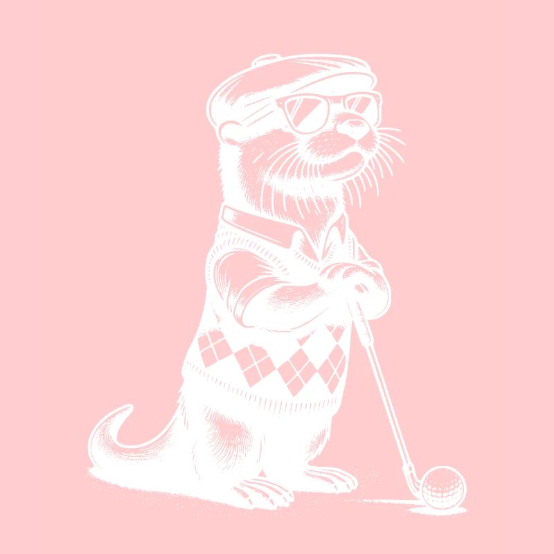 Funny Otter Golfer Golf Golfing
