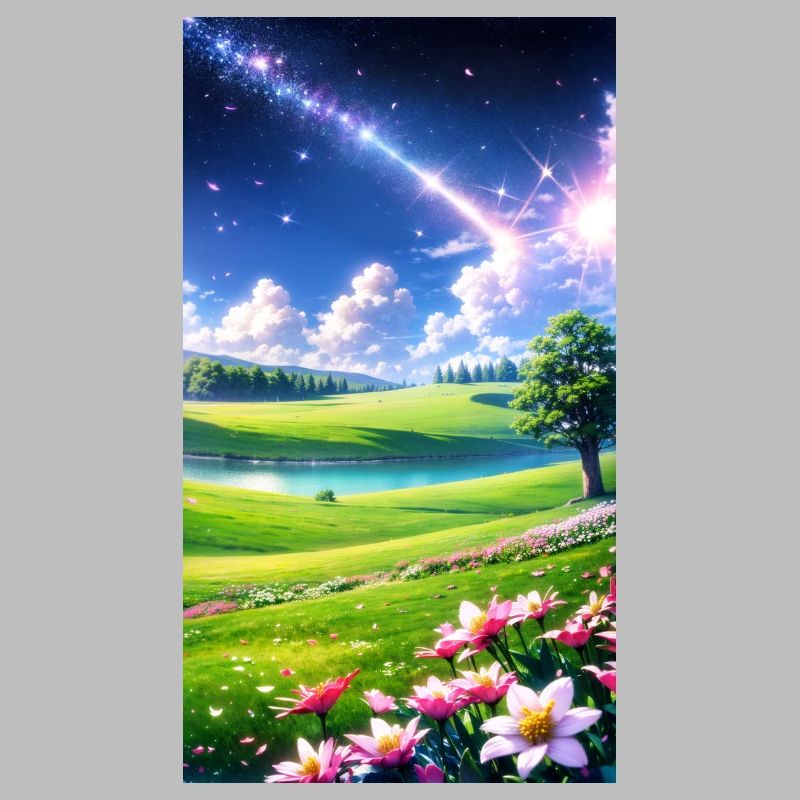 Landschaft mit 4 Bereichen, Generative KI