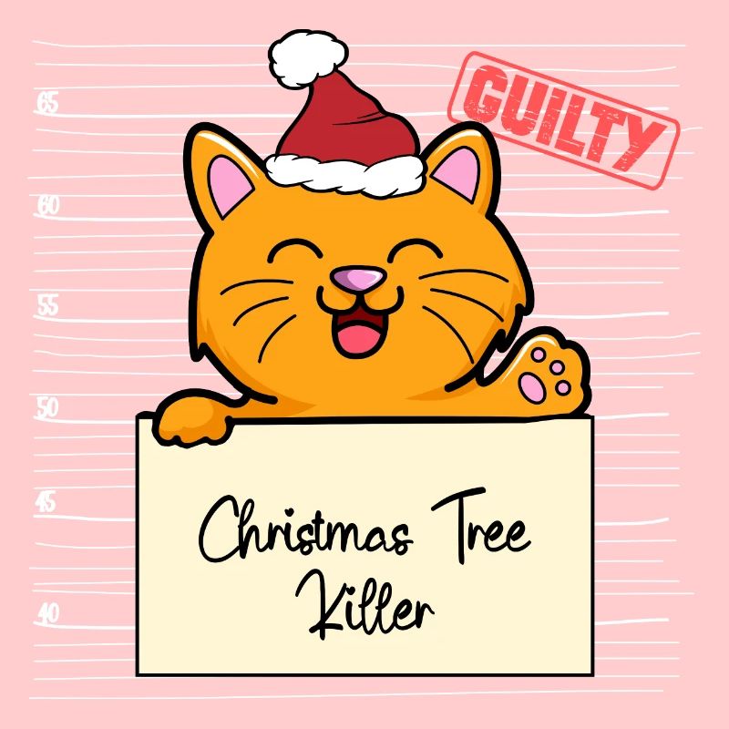 Weihnachtsbaum Umschubser Katze
