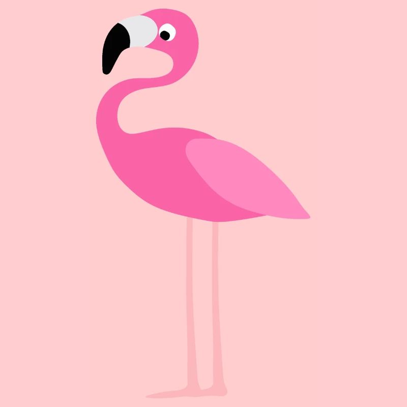 Flamingo im einfachen Stil - pinker Vogel