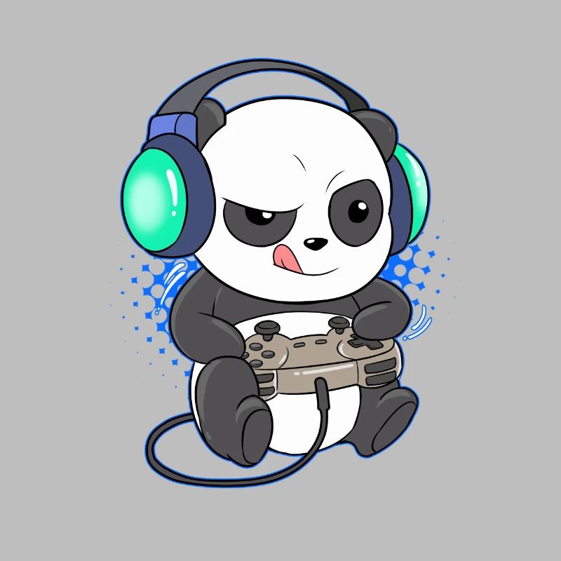 Panda Bear Gaming Video Game Gamer Computer Console