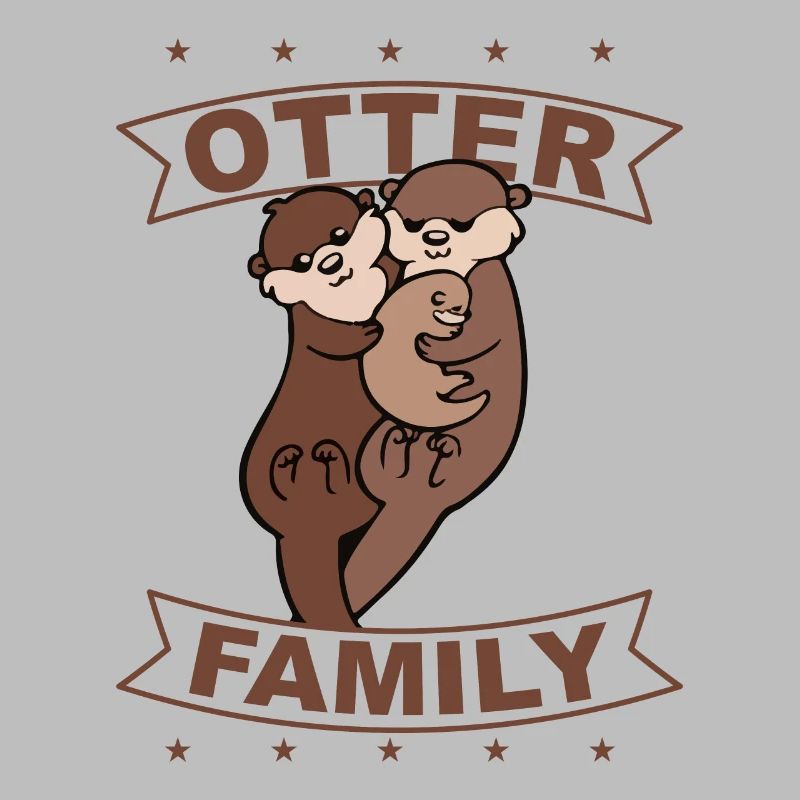 Otter Family, Kinder. Geschenk, Geschenkidee
