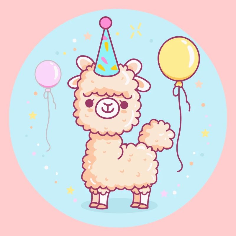 Alpaka Llama Geburtstag Comic