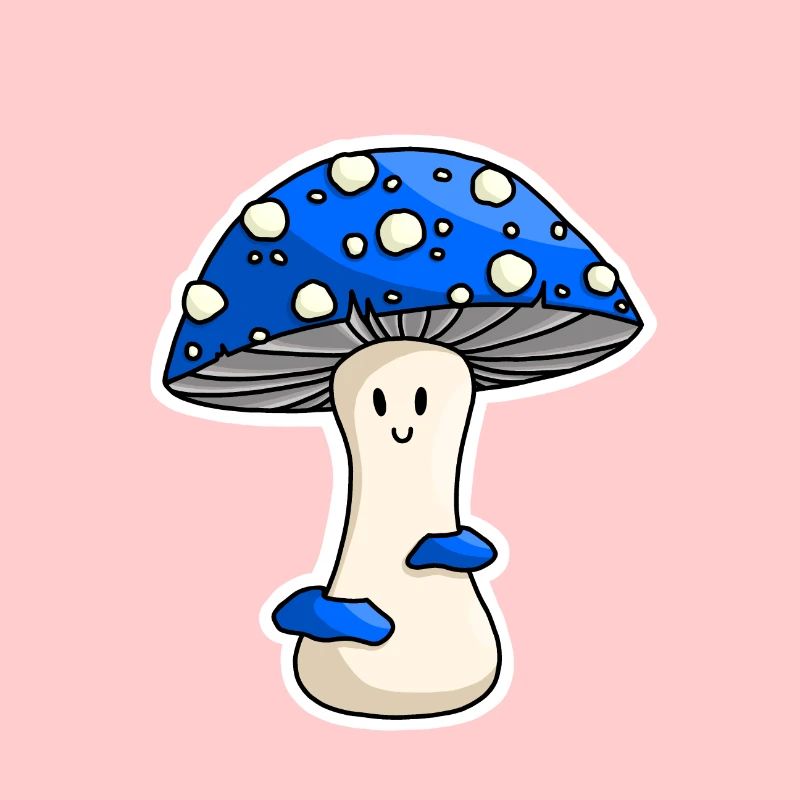 Happy Blue Toadstool