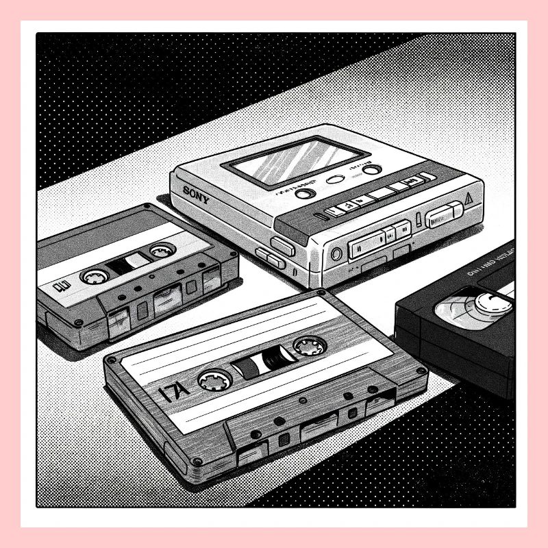 90s cult objects: Comic look for Walkman & Co.