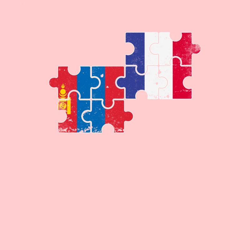 Mongolei Frankreich Vintage Flagge Mongolisch