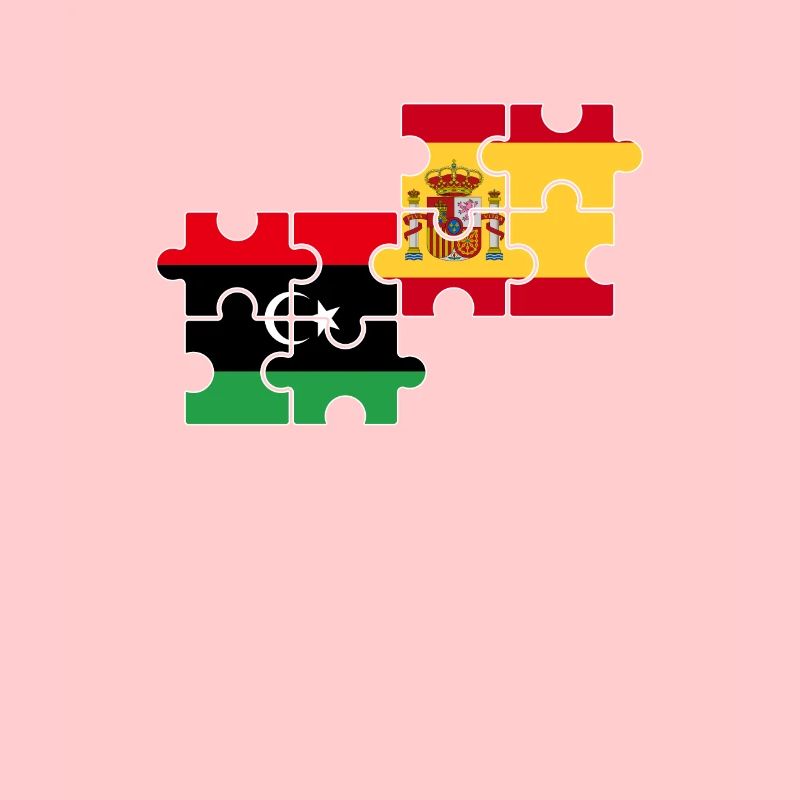 Libye Espagne Drapeau Espagnol Libyen