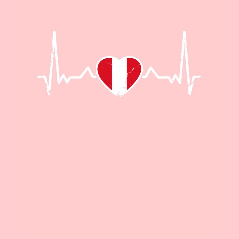 Peru Vintage Heartbeat Peruvian Flag