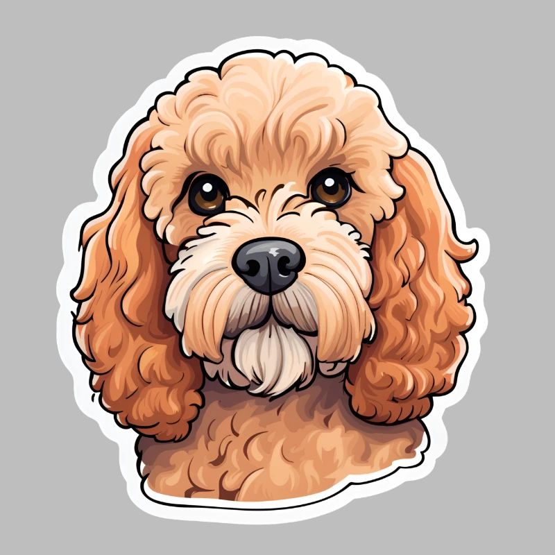 Portrait d’illustration cavapoo mignon