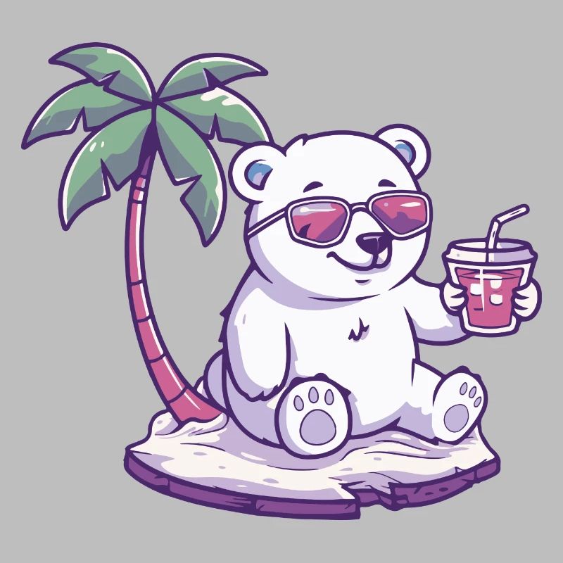 Polar Bear Summer Beach Comic