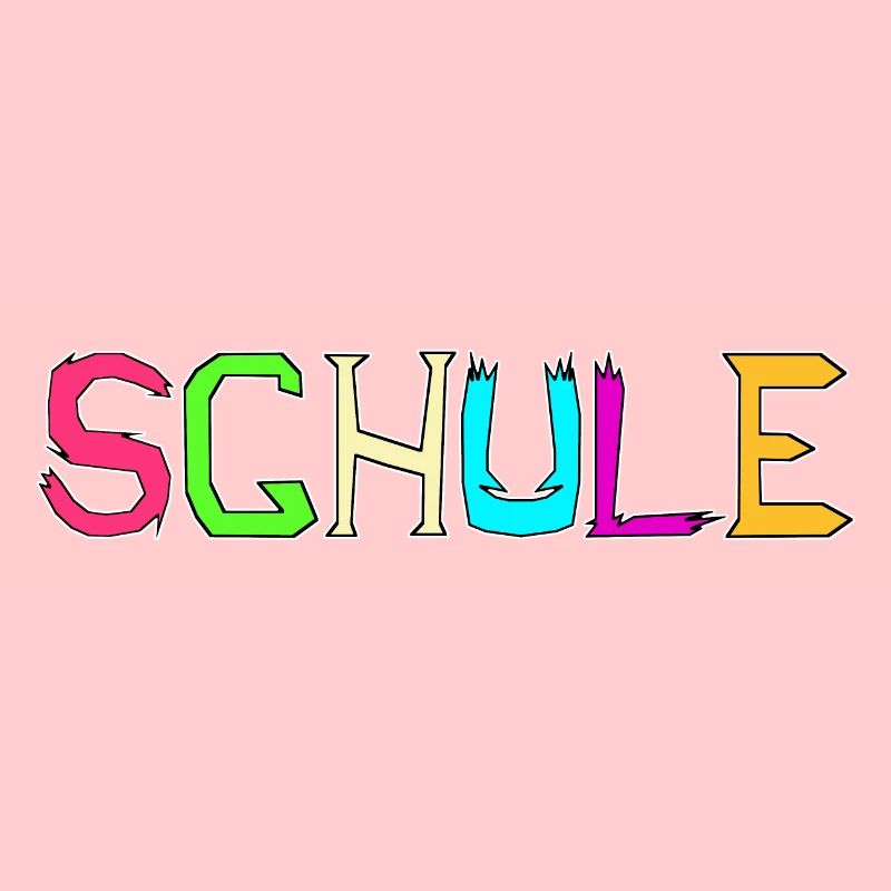 Schule Schriftzug bunt - Schule oder Freilerner