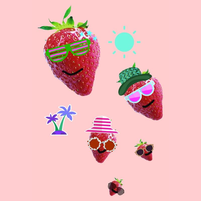 Erdbeere, rot, Sommer, sonne,artwork,Erdbeeren