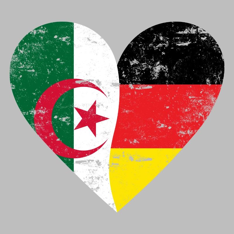 Algeria Germany Flag Heart