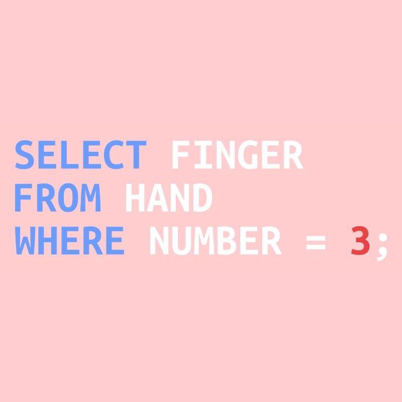 Middle Finger Select SQL Developer Funny Gift