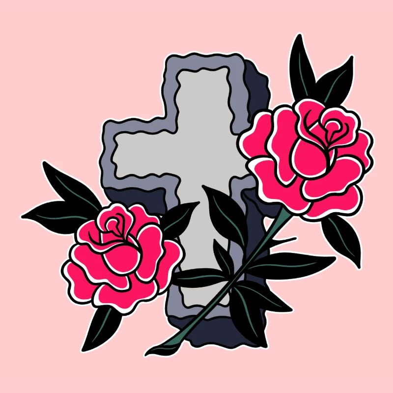 Croix et roses
