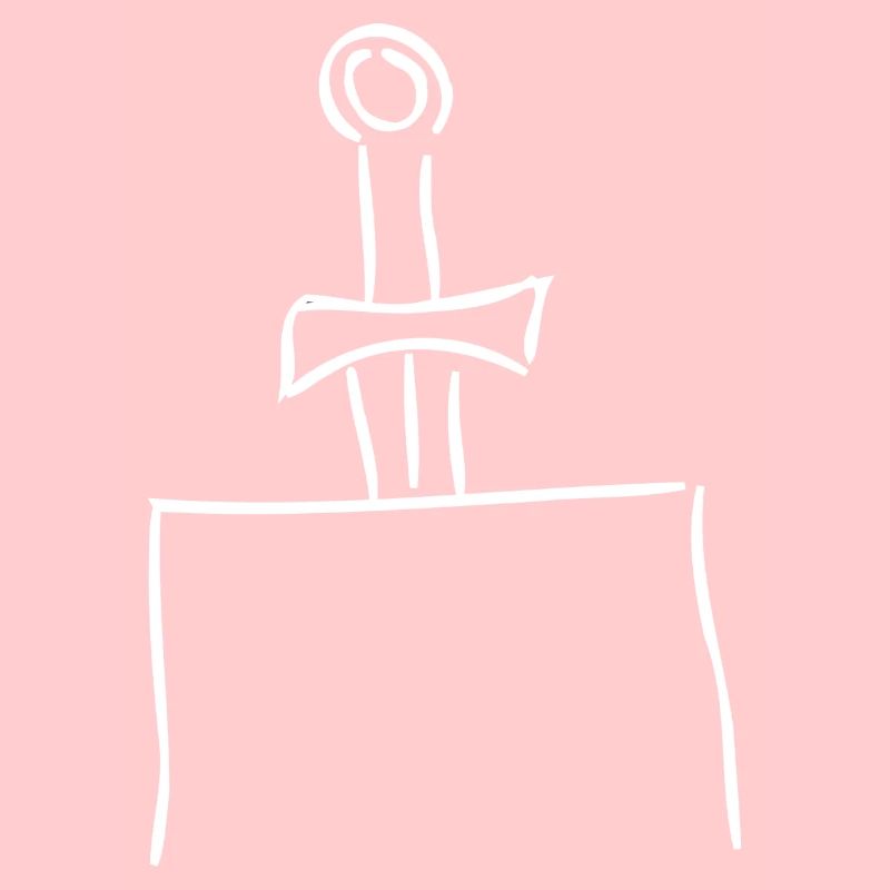 Excalibur, épée, pierre - blanc