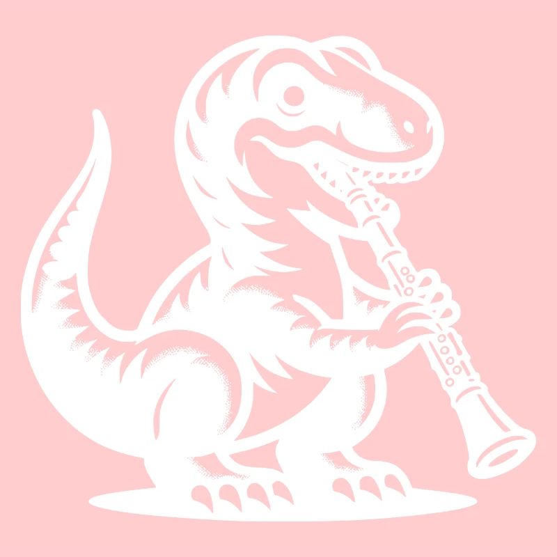 Dino Flötist Silhouette Einzigartiges Design