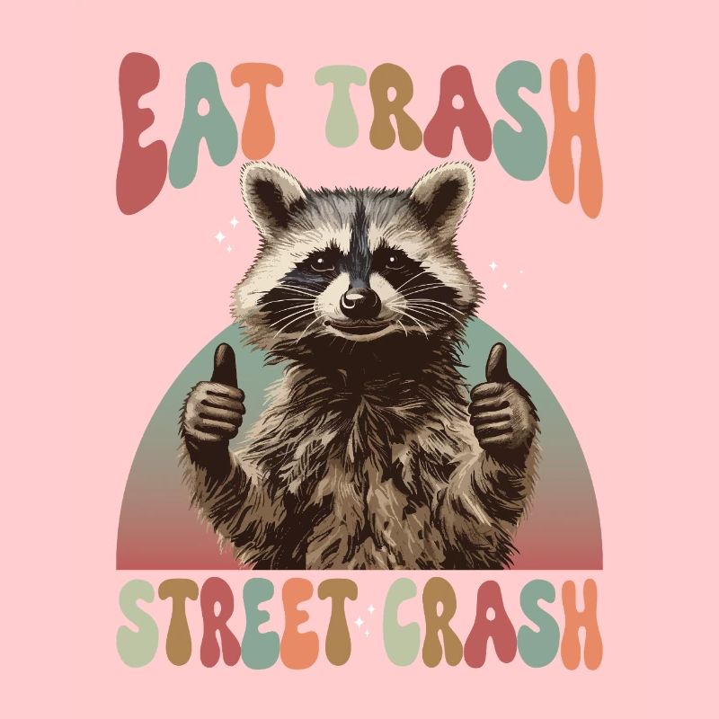 Mème de raton laveur mangeant des déchets dans la rue