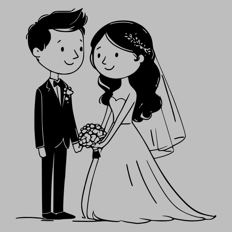 Wedding Couple – Romantic Vector Graphic
