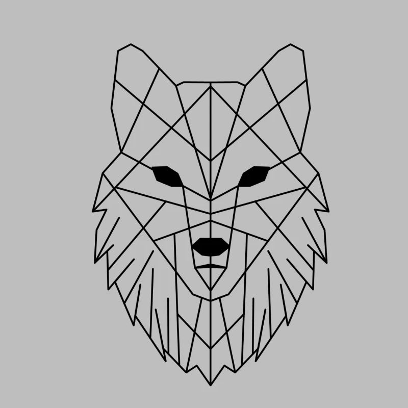 Geometrischer Wolf Polygon Waldtier