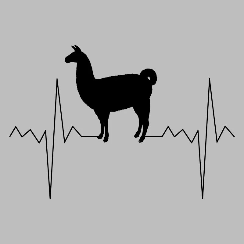 Herzfrequenz Herzschlag Puls Lama Llama Geschenk