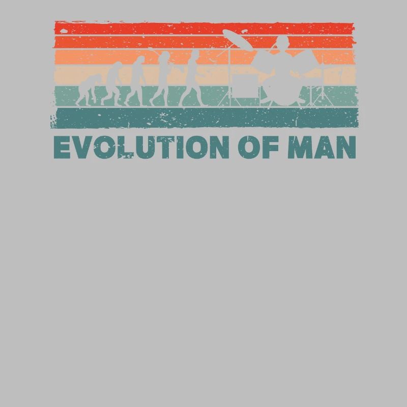 Retro Schlagzeuger Evolution Drummer