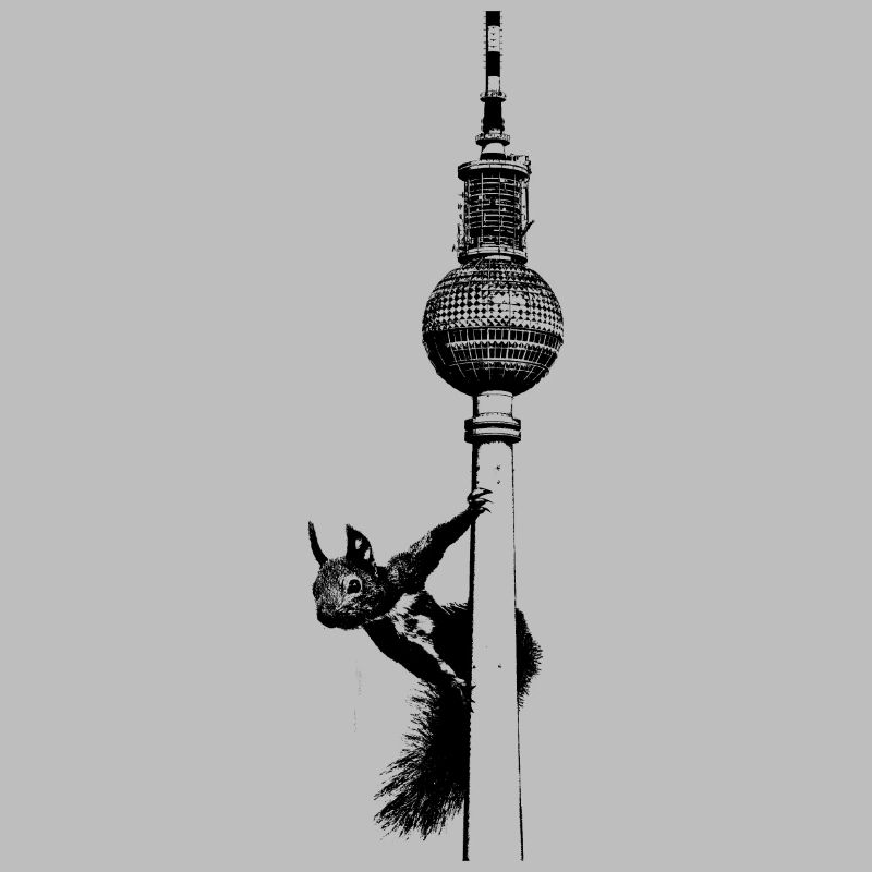 Fernsehturm Berlin mit Eichhörnchen / Grafik