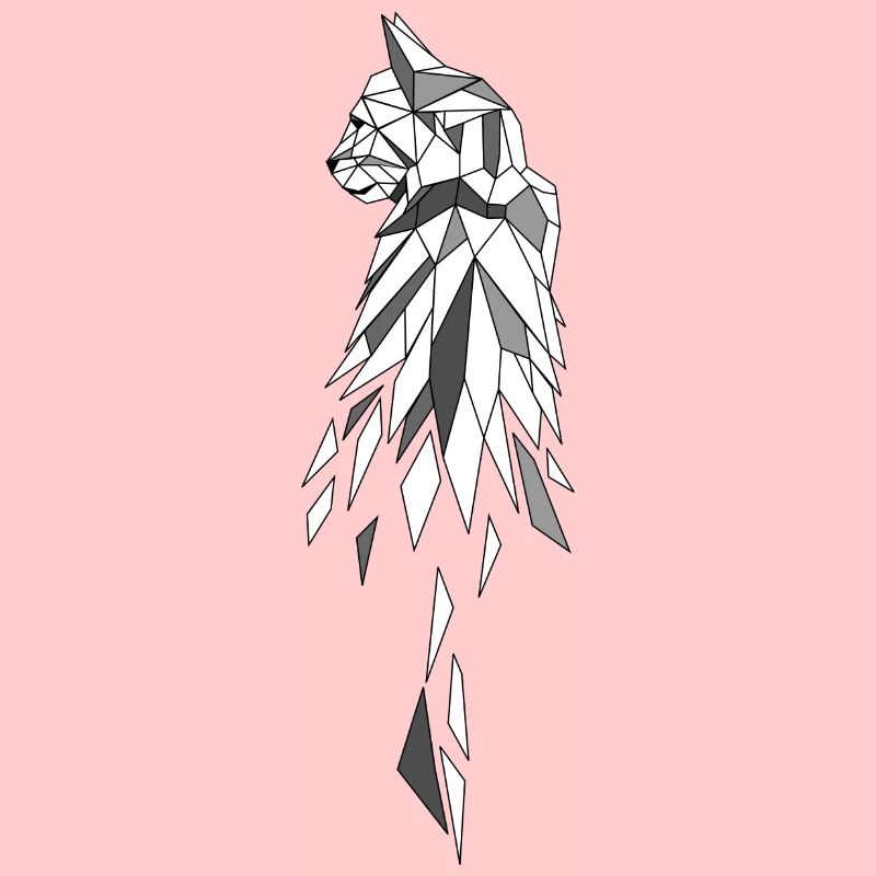 Katze grau Polygon