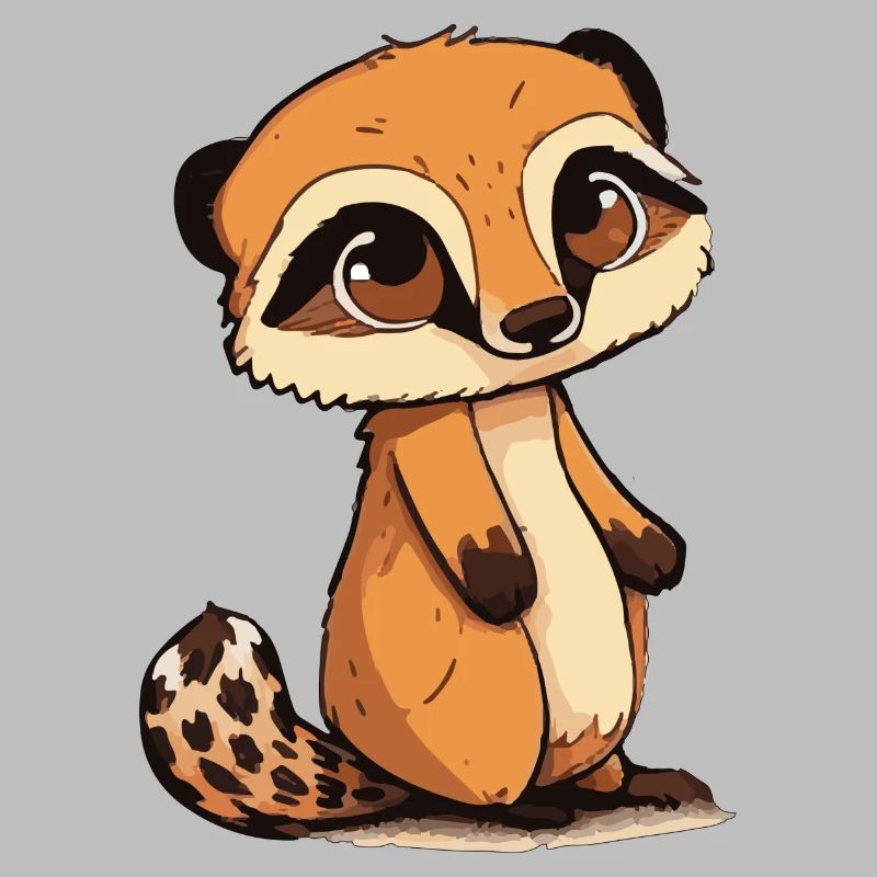 Comic Cute Kawaii Sticker Erdmännchen Hörnchen