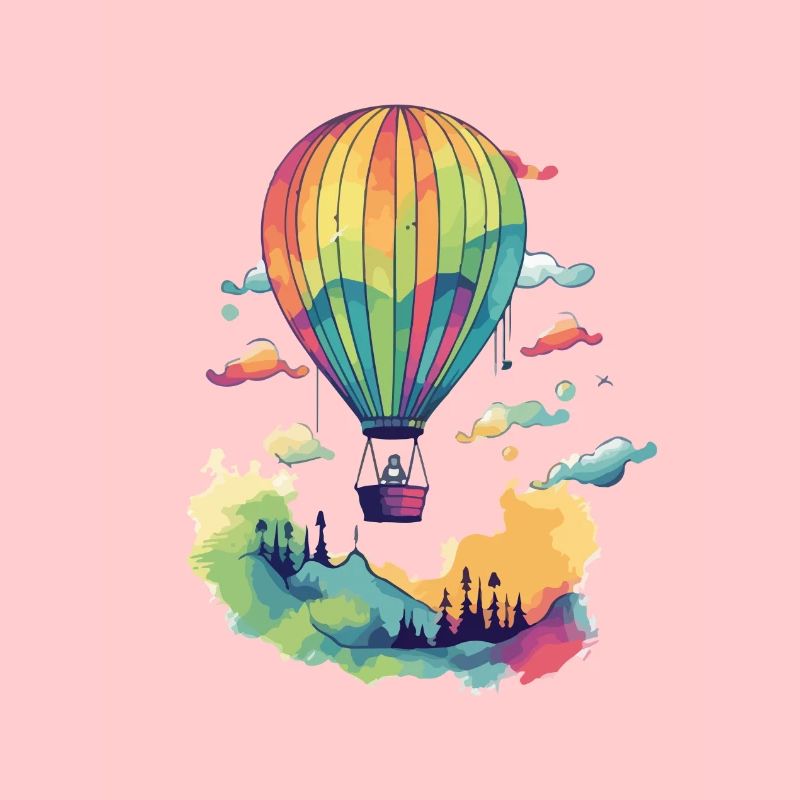 Multicolored hot air balloon