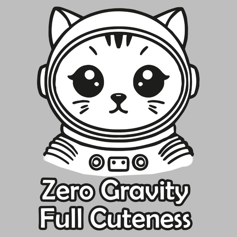 Chat de l’espace - Gravité zéro, design entièrement mignon