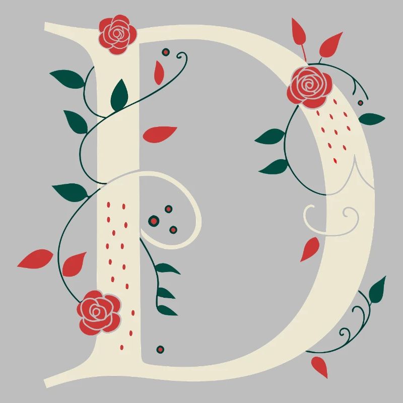 Buchstabe D Monogramm Retro