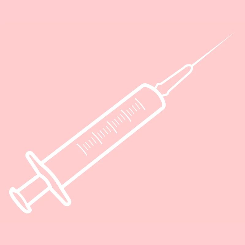Seringue médicale avec graphique d'aiguille sur blanc