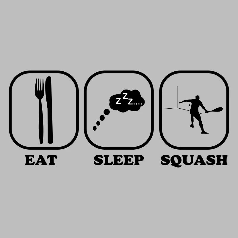 Essen Schlafen Squash Spieler Geschenk idee