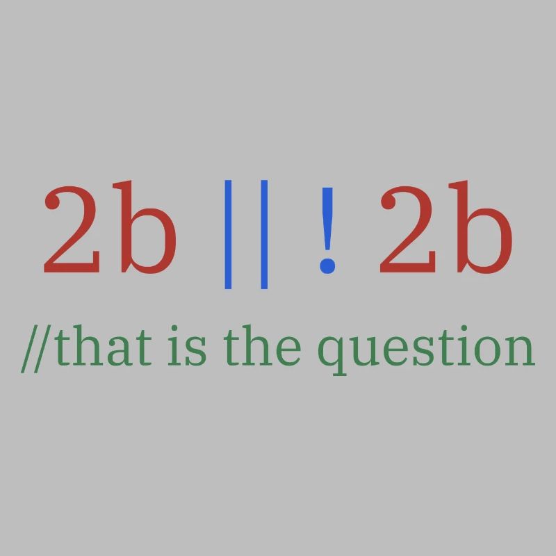 2b || !2b /Sein oder nicht sein/ Programmierer