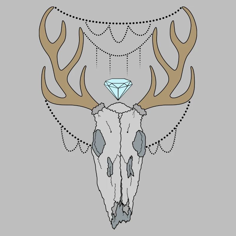 Deer antlers skull